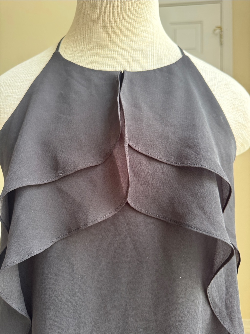BCBGeneration Black Ruffled Halter Camisole - Picture 2 of 7